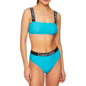 CALVIN Klein NWT Blue Logo Bikini Swim Suit Set L